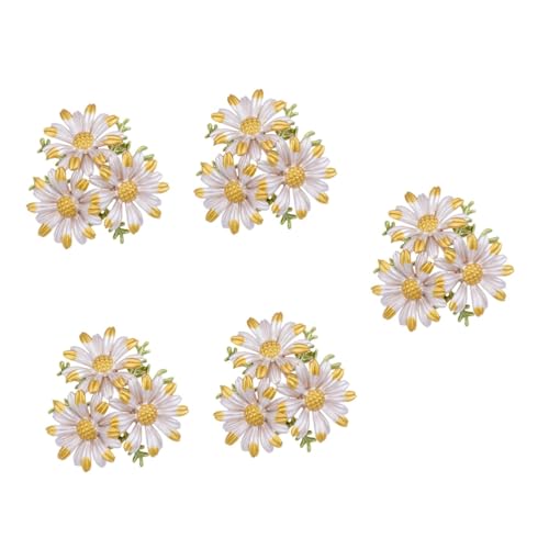 Beavorty 5 Stück Blumenbrosche für Damen Daisy Brosche für Hochzeiten Partys Jubiläen Besondere Anlässe Langlebiges Legierungsmaterial Auffälliger Schmuck für Kleidung Accessoires von Beavorty