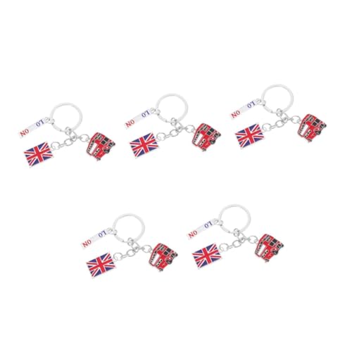 Beavorty 5 Stück Delikater Britischer Schlüsselanhänger Langlebiger Legierung London Souvenir Anhänger für Rucksack und Geldbörse Vielseitiges Reisesouvenir im Retro Stil Perfektes von Beavorty