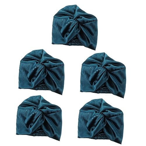 Beavorty 5 Stück Doppellagige Knotenkappen Für Damen Hüte Für Damen Haartaschentücher Für Damen Satin-Hijab-Mützen Für Lockiges Haar Tragbarer Badehut Badehut Motorhaubenkappe von Beavorty