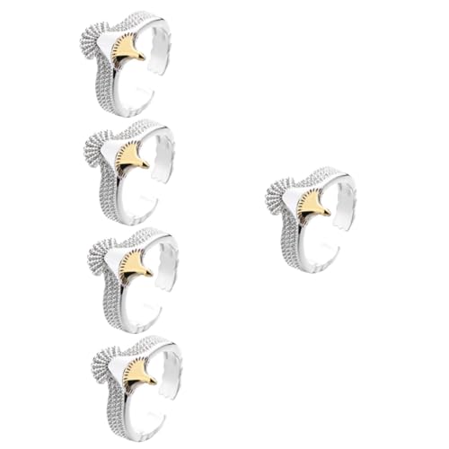 Beavorty 5 Stück Eagle Design Offener Ring für Damen Herren Retro Punk Finger Ring Hochwertigem Verstellbar für Mode Besondere Anlässe von Beavorty