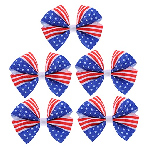 Beavorty 5st Krawatte Patriotische Grosgrain-haarschleife Patriotische Grosgrain-clips Plüsch Haarschleife Bowknot-haarspangen Pailletten-haarschleifen Kleinkind Stoff. Haarnadel Mädchen von Beavorty