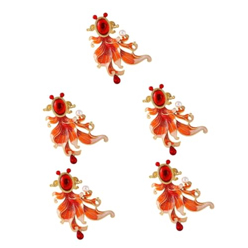 Beavorty 5 Stück Koi Brosche für Damen Anstecknadel mit Strasssteinen für Hochzeiten Partys Festliche Anlässe Sicheres Stilvolles Chinesischem Design von Beavorty