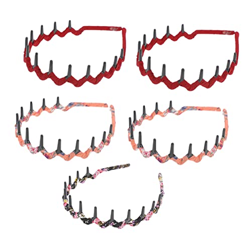 Beavorty 5stücke Zahnkamm-stirnbänder Aus Kunststoff Gewellter Leopardenkopf-design Haifischzahn-haarband Unisex-kopfbedeckung Mit Zähnen Für Damen Und Herren Praktisch Und Langlebig von Beavorty