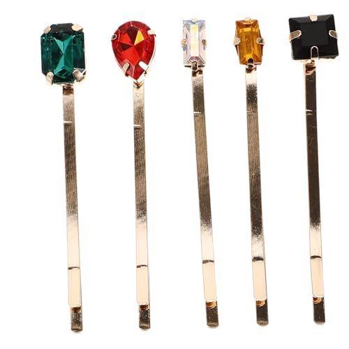 Beavorty 5 Stk Strass Bobby Haarnadeln Goldene Bobby Pins Für Haare Strass-haarnadeln Für Frauen Altes Haar Vintage Kristall Haarspange Bobby Pins Aus Legierung Schmuck Metall Fräulein von Beavorty