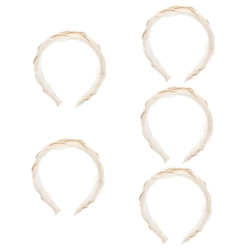 Beavorty 5St Organza Stirnband geflochten Mädchen Schmuck Tiara Haargummis Strass-Stirnband gepolsterte Stirnbänder für Damen Strasssteine Haarschmuck Damen Gürtel Liner Fräulein von Beavorty