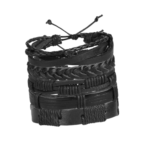 Beavorty 5stück Lederarmband Für Männer Retro-armband Modische Manschette Verstellbares Armband Handdekoration Kreatives Design von Beavorty