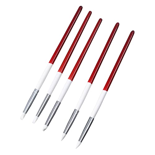 Beavorty 5stücke Nail Art Skulptur Carving Pen Mit Silikonkopf Für Filigrane Designs Mit Verschiedenen Stiftköpfen Als Zeichenwerkzeuge Für Nägel von Beavorty
