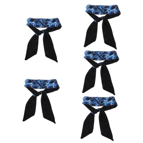 Beavorty 5 Stück Yoga Schweißband für Frauen Elastisches Sport Stirnband Dekoratives Bandana für Fitness Gym Yoga Laufen Blitzblau von Beavorty