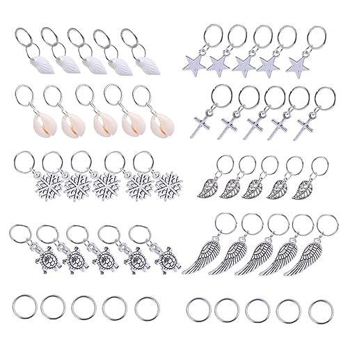 Beavorty 50 Stück Haarschmuck Selber Machen Braid Manschetten Punk Haar Dekoration Braid Haar Clips Viking Haar Ringe Haar Manschetten Rohre Haar Braid Anhänger Legierung Flechten Korn von Beavorty