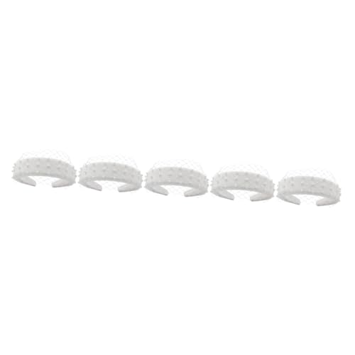 Beavorty 5St Braut Stirnband Stirnbänder für kurzes Haar Satin-Haargummis für Frauen Haarband haarschmuck Tiara Perlen-Stirnband Damen Perlen Stirnband Hochzeit Haarteil von Beavorty