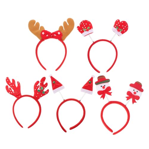 Beavorty Weihnachts-stirnband-set Mit Weihnachtsmannmütze 5-teilig Dekoratives Haar-accessoire Leicht Und Bequem Für Jungen- Und Mädchenpartys Zufälliger Stil von Beavorty
