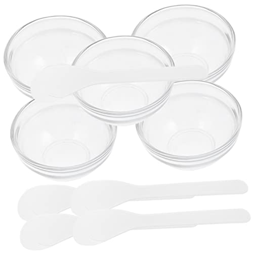 Beavorty 5sätze Mischer-schale Aus Glas Für Gesichtsmasken Transparente Rührschüssel Mit Löffel Für Diy Kosmetik Für Heimgebrauch Und Salon von Beavorty
