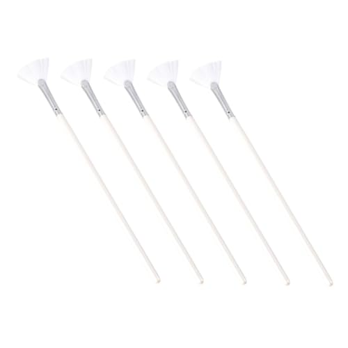 Beavorty 5st Maskenpinsel Tücher Wimperntusche Bürste Für Gesichtsmaske Textmarker Lockenwickler Spa-maske Mascara-zauberstäbe Make-up Pinsel Augenbrauenpinsel Eyeliner Creme Weiß Holzgriff von Beavorty