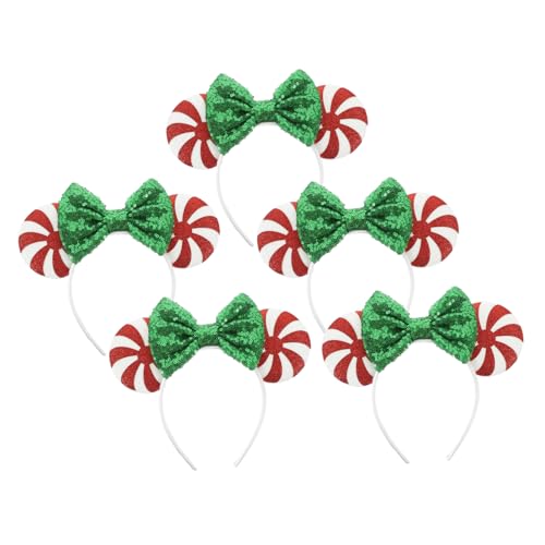 Beavorty Weihnachts Stirnband Für Frauen 5 Stück Pailletten Süßigkeitenfarben Bequemes Material Festlich Für Weihnachten Karneval Und Partys von Beavorty