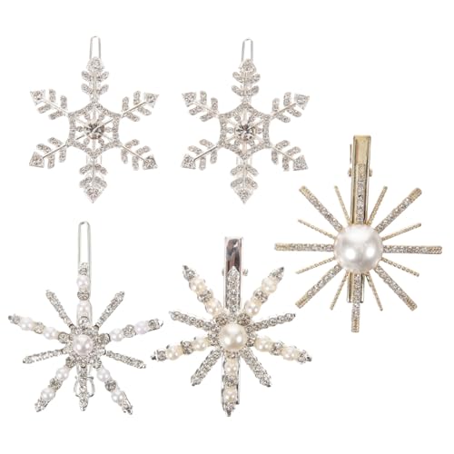 Beavorty 5stücke Haarspangen Mit Perlen Und Schnee Haarnadeln Für Damen Exquisiter Haarschmuck Langlebig Und Praktisch Für Verschiedene Anlässe von Beavorty