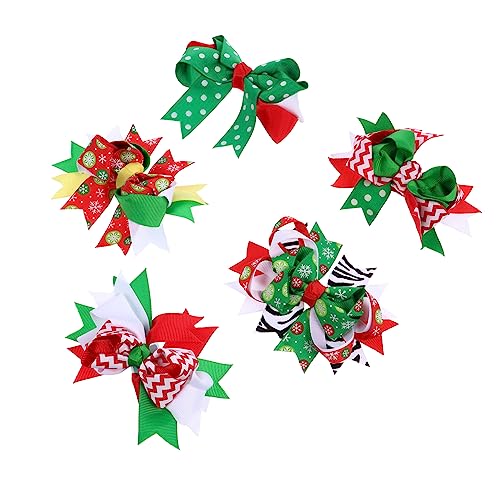 Beavorty 5stücke Schleifen-haarspangen Weihnachts-haarspange Weihnachtsschleifen-clip Haarschleifen-clips Party-haar-accessoires Bowknot Zubehör Für Mädchen von Beavorty