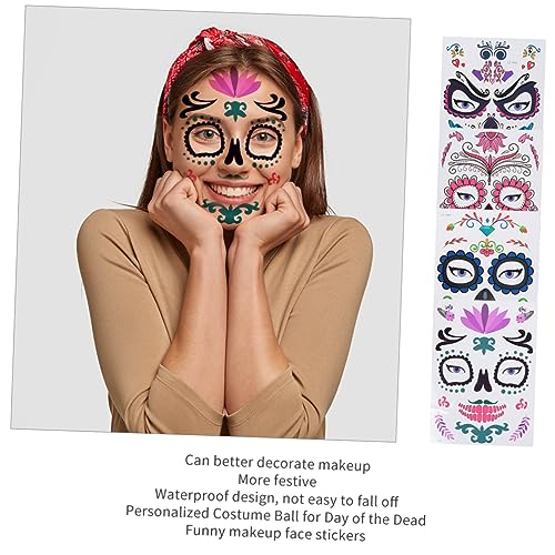 Beavorty Hautfreundliches Halloween-gesichtsaufkleber-set 6 Stück Maskerade-make-up-aufkleber Für Abschlussbälle Geburtstagsfeiern von Beavorty