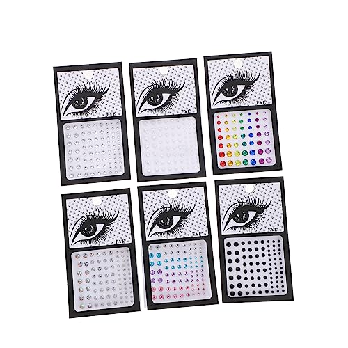 Beavorty 6 Blätter Gesicht Strass Aufkleber Strass-gesichtsschmuck Regenbogen-gesichtskristalle Make-up-edelsteine ​​für Die Augen Dekorative Aufkleber Acryl Das Gesicht Aufkleber Bohren von Beavorty