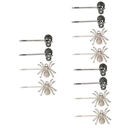 Beavorty 6 Paare Halloween-haarspangen Lustige Haarspangen Metall Haarspangen Dekorationen Haarspangen Mit Strass Gothic-haarspangen Haarklemme Spinnen-outfit Zinklegierung Bankett Gotisch von Beavorty