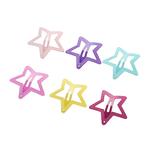 Beavorty 6paar Bunte Haarklammern Sternform Für Mädchen Haarspangen Für Geburtstagsfeiern Weihnachten Und Tägliches Styling Umweltfreundliche Haaraccessoires Für Kleinkinder Und von Beavorty