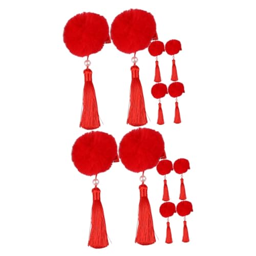 Beavorty 6 Paare Quaste Haarkugel Haarspange Quaste Haarspange chinesische knoten haarspangen kinder haarschmuck cute hair clips Haarnadel Haarklammer lange Haarspangen mit Quasten Mädchen von Beavorty