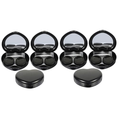 Beavorty 6 Sätze Kontaktlinsenbehälter Lenses case Klappetui Reise - Inhaber Objektivbehälter Tragetasche Fall Kleiner Organizer für Kontaktlinsen Reise-Kontaktlinsenhalter Black von Beavorty