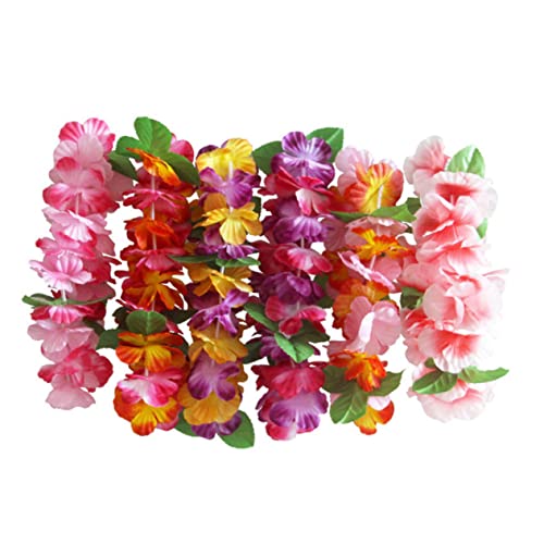 Beavorty 6 Sätze Floraler Kopfkranz Blumenstirnband Für Frauen Blumen- Hawaiianischer Kranz Stirnband Florales Stirnband Luau-partydekorationen Fräulein Blumenkopfschmuck Handgelenk von Beavorty