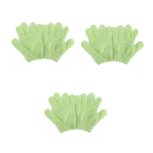 Beavorty 6 Stck. Badehandschuhe Nylon Peeling Handschuh Duschhandschuhe Körperpeeling für Männer Frauen Grün Dehnbar Waschbar mit Aufhängeband für Einfache und Anwendung von Beavorty