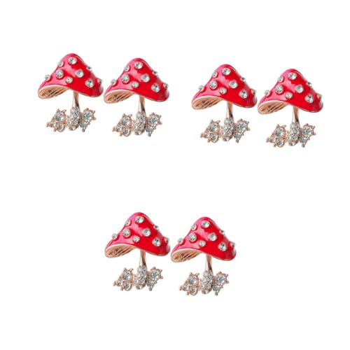 Beavorty 6 Stck. Cartoon Pilz Broschen Legierung mit Funkelnden Strasssteinen Niedliche Anstecknadeln für Rucksack Kleidung und Taschen Leichte Polierte Schmuckaccessoires für Alltag und von Beavorty