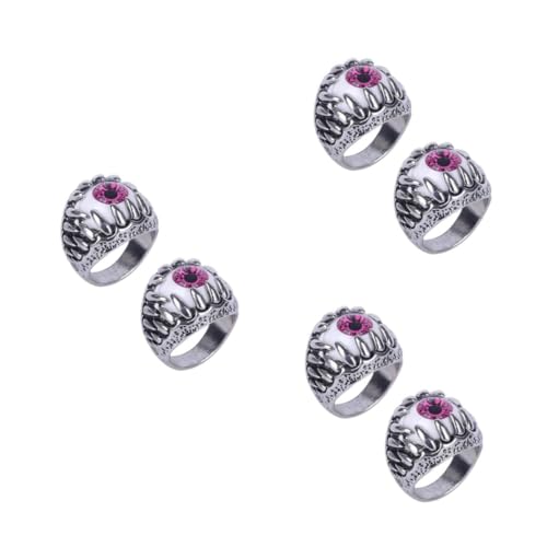 Beavorty 6 Stck. Dämonenauge Teufelsring Drachenring Auges Halloween-Ringe Ringe für Augapfel böses Auge rot von Beavorty