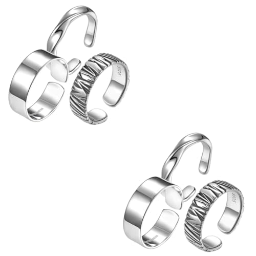 Beavorty 6 Stck. Herren Ringe Offener Retro Statement Ring Modeschmuck Bandring für Partys Cosplay Halloween Valentinstag von Beavorty