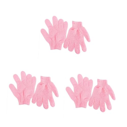 Beavorty 6 Stck. Nylon Peelinghandschuhe Körperpeeling Dusche Waschhandschuhe für Damen Herren Dehnbar Maschinenwaschbar mit Aufhängeschlaufe für Seife und Duschgel von Beavorty