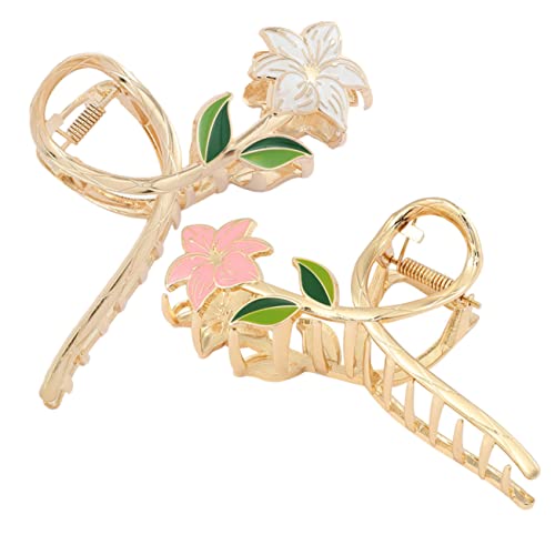 Beavorty 6 Stk Blumen-haar-fang-fisch-clip Haarspangen Für Frauen Damen Clips Für Dickes Haar Koreanische Haarzusätze Klauenklammern Metall Haarspange Für Frauen Griffigkeit Anmut Legierung von Beavorty