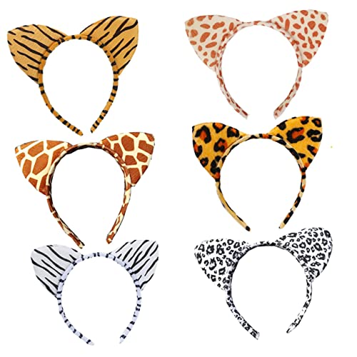 Beavorty Schickes Tierohren-haarband 6-teiliges Set Pelzige Ohren Stirnband Für Kostüm-cosplay-partys von Beavorty