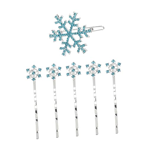 Beavorty Brautschmuck 6 Stück Abschlussball-Kopfbedeckung Haarschmuck Für Abschlussball Snap-Haarspangen Für Frauen Weihnachts-Haarspangen Für Mädchen Schneeflocken-Haarnadel Winter-Party von Beavorty