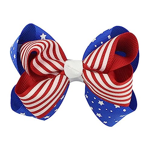 Beavorty 6st Patriotische Krokodilklemme Haarspange Mit Amerikanischer Flagge Haare Tragen Zum Tag Der Unabhängigkeit Patriotische Haarspange Schleifen Krokodilklemme Mädchen Baby Knopf von Beavorty