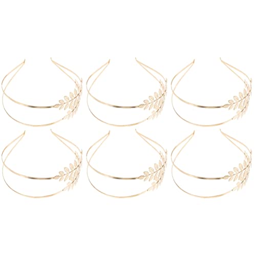 Beavorty 6 Stk Blatt Stirnband Haarband Aus Blattgold Blatt Tiara Hochzeit Kopfschmuck Blumen Braut Kopfschmuck Haarschmuck Blatt Zweig Ferrolegierung Brautjungfer Doppelschicht Gold Blatt von Beavorty