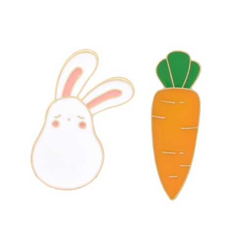 Beavorty 6 Stück Broschen Niedliche Hasen und Karotten Anstecker für Kostüme Dekoration und für Damen Mädchen von Beavorty