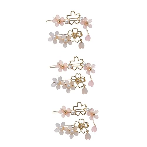 Beavorty 6 Stk Kirschblüten-haarnadel Haarspange Blumen Haarspangen Für Die Braut Quaste Haarnadel Japanische Sakura Kirschblüten Haarnadel Kopfbedeckung Student Kirsche Harz von Beavorty