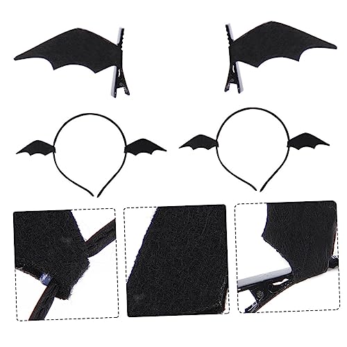 Beavorty 6st Flügel Haarnadel Schwarze Flügel Haarspangen Fledermaus-haarspangen Für Frauen Make-up-stirnband Kopfbedeckung Mit Fledermausflügeln Ohr Stirnband Plastik Kind Ohrclip Cosplay von Beavorty