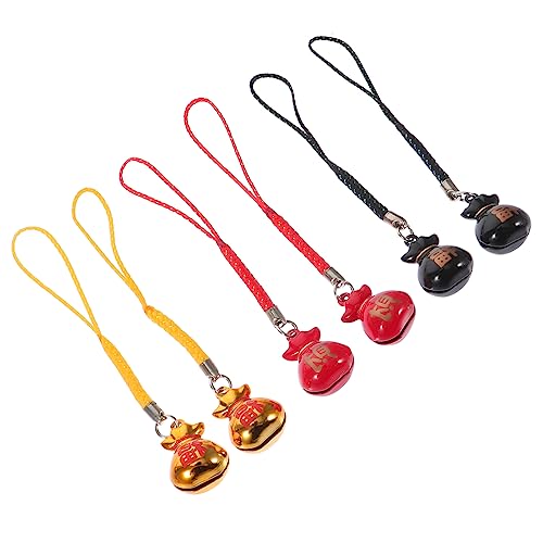 Beavorty 6 Stück Geldbeutel Anhänger Mit Kupferglocken Dekorative Telefonanhänger Und Schlüsselanhänger Glücksbringer Für Familie Und Freunde Langlebig Und Verschleißfest Kleines von Beavorty