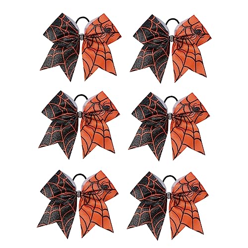 Beavorty 6st Halloween-gummiband Halloween-haargummis, Großpackung Halloween-haarschmuck Kinder Haargummis Bogenhaarseile Kürbis-haargummi Haarspangen Dekorationen Baby Dicht Polyester von Beavorty