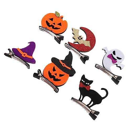 Beavorty 6st Halloween-stirnband Haarschmuck Für Frauen Kürbis Haarspange Haare Maskieren Halloween-party-haarnadel Geisterhaarspange Fledermaus-clip Vlies Kind Karikatur Entenschnabel-clip von Beavorty