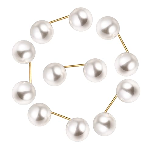 Beavorty 6 Stück Knopfnägel damengeschenke perlmuttknöpfe pearl brooch Kleidungsdekoration Perlenbrosche Hochzeit Ansteckbrosche Frauen Sicherheitsnadeln Sicherheitskorsage Legierung Weiß von Beavorty