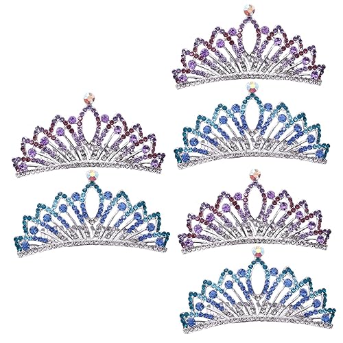 Beavorty 6 Stk Prinzessin Tiara Kamm Kristall Tiara Tiara-kamm Für Kinder Mini-tiara Kristall-strass-tiara Haarkamm Mit Strasssteinen Glänzende Braut Mit Haarkamm Laufsteg Mädchen Stirnband von Beavorty