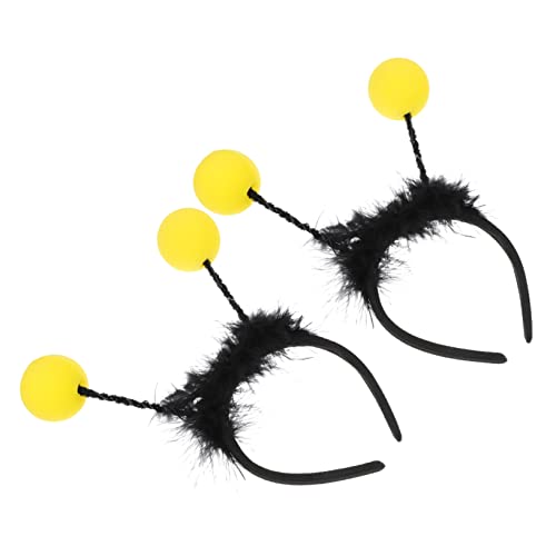 Beavorty 6 Stück Nachtlicht-Halloween-Kostüm Haargummis Haarreifen Haarband Boppers Antennen-Stirnband Niedliches Biene-Stirnband Haar-Accessoires Pompon Ball-Kopftuch Cosplay von Beavorty