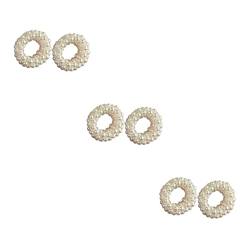 Beavorty 6 Stück Perlen-Haarband Handkette Armband Mädchen-Haargummis Krawattenarmbänder Perlen-Haarring Gummibänder Für Haare Perlen-Haargummi Weißes Haarseil Haarband von Beavorty