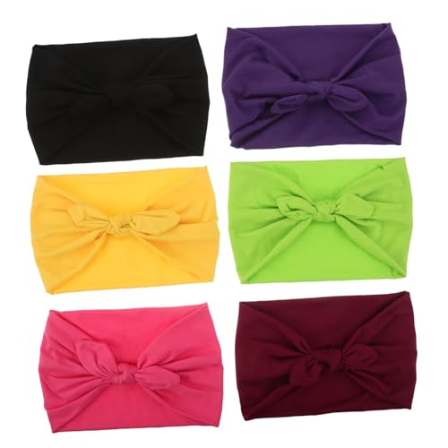 Beavorty 6 Stück Sport Stirnbänder für Damen mit Knotendesign Dehnbare Rutschfeste Haarbänder für Yoga Fitness Laufen und Schweißabsorbierend und Elastisch für Optimalen Halt von Beavorty
