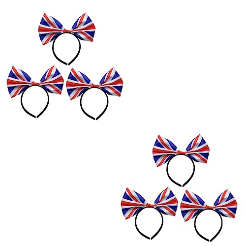 Beavorty 6 Stk Stirnband Flaggenkopfbedeckung Union-jack-partyzubehör Großbritannien Partydekoration England Flagge Bogenkopf Stirnbänder Mit Britischer Flagge Satin Haar Pailletten von Beavorty