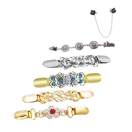 Beavorty 6 Stück Strickjackenclips Langlebiger Dekorative Schal und Pullover Broschen Einfach Anzubringen Rutschfest Vielseitig für Damenpullover Kleider und Cardigans von Beavorty